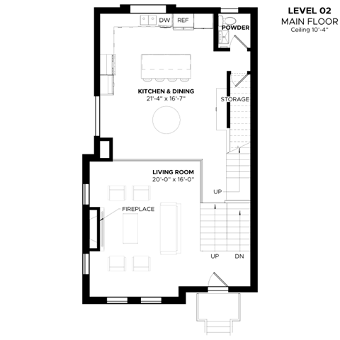 floor plan of the first floor of a small house